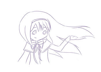 Happy Homura lineart 2