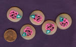 Pink Rose Buttons by Glori305