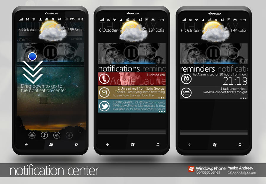 Notification center WP7