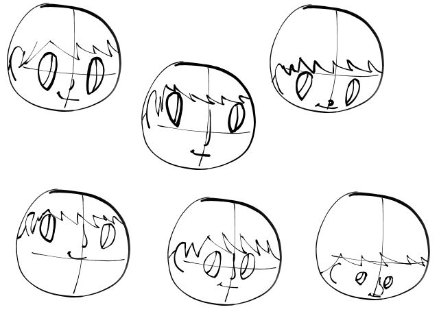 Iterations on a chibi face by SumTheSmeargle on DeviantArt