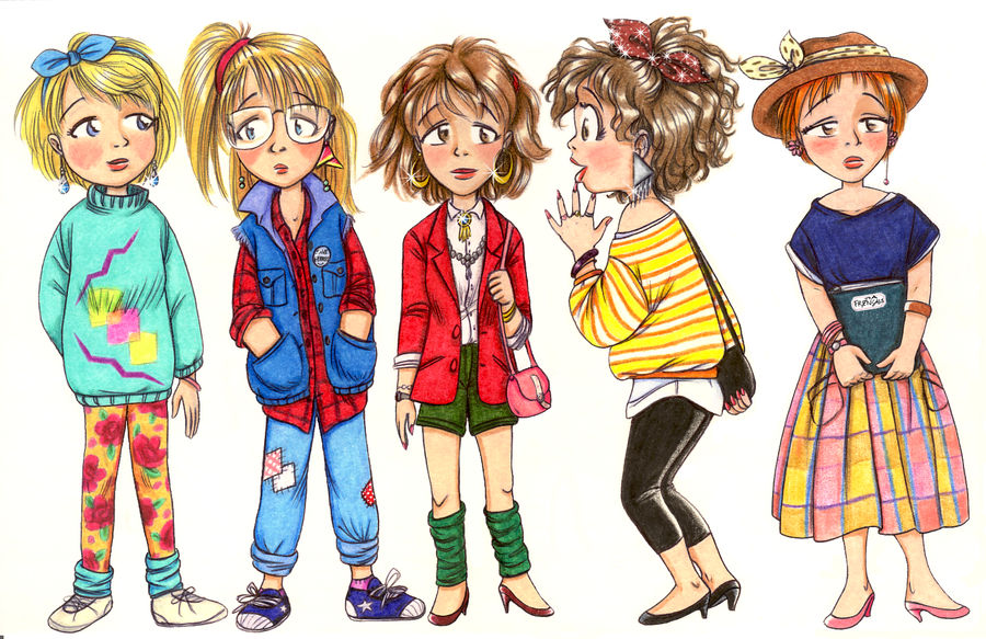 80s fashion: 5 different style by retrogrlfan on DeviantArt