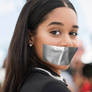 Laura Harrier gagged