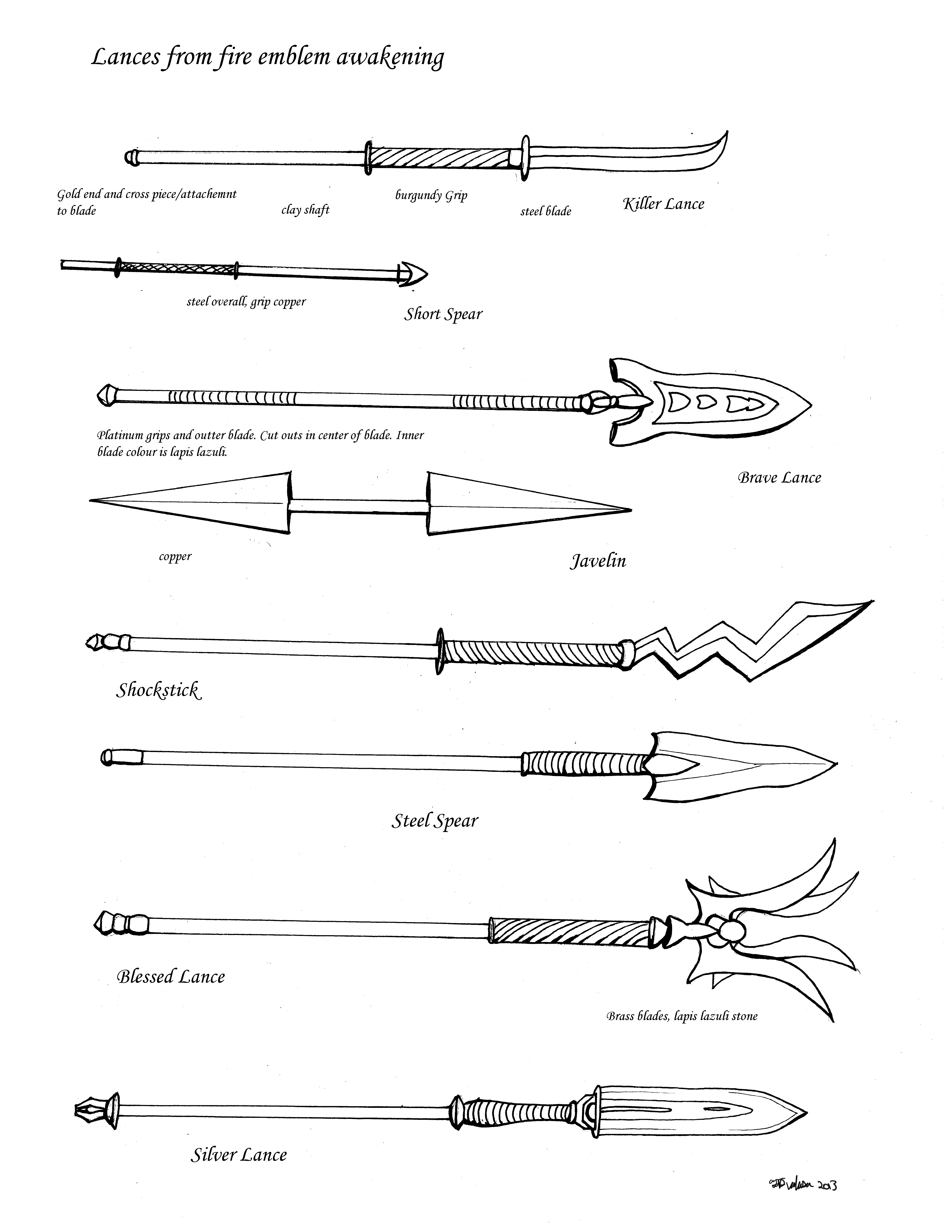 Fire emblem lines lances by Auronyth on DeviantArt