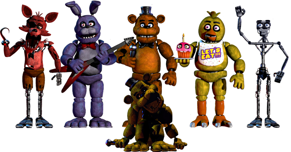 Render FNaF1 Animatronics (PNG) by LivingCorpse7 on DeviantArt