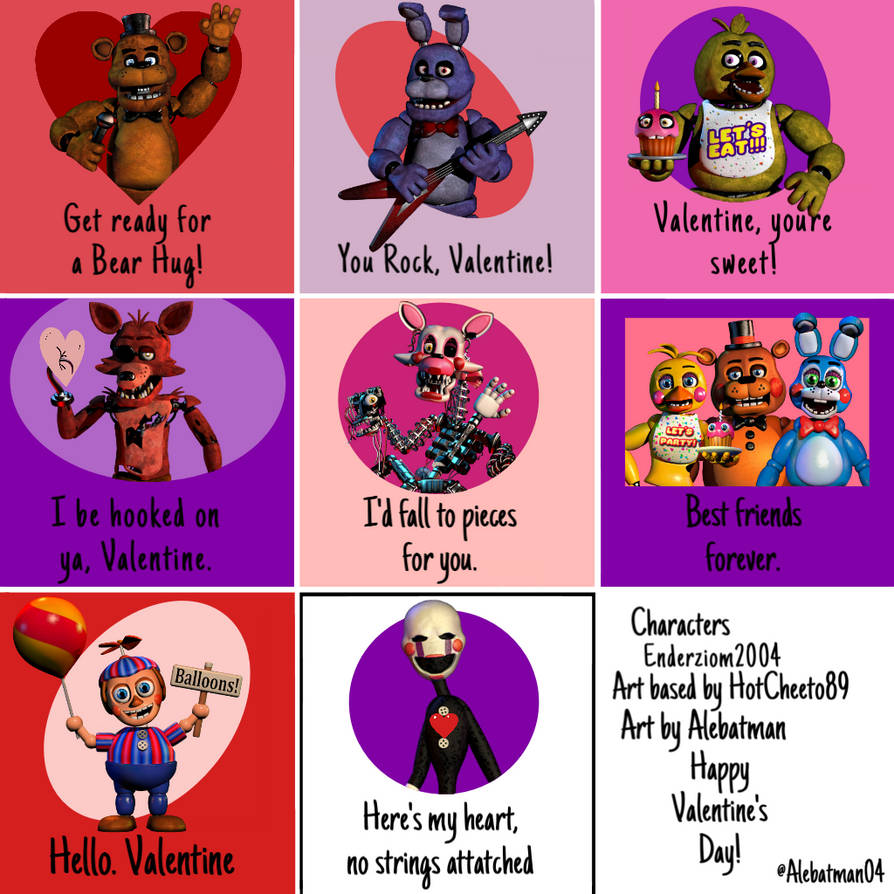 FNAF Valentine's day cards by Alebatman on DeviantArt