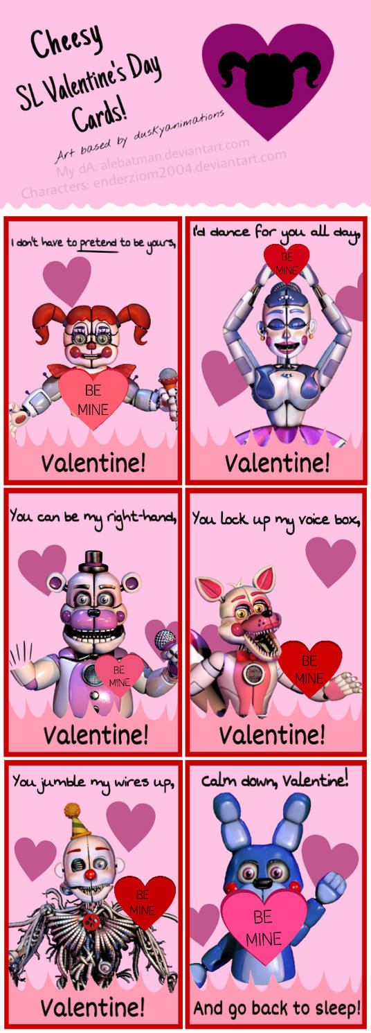 FNAF SL Valentine's Day Cards by Alebatman on DeviantArt