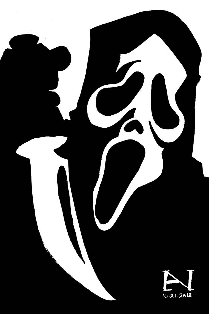 Pyrography Ghostface Inktober Day 21 - Ghostface by IanJMiller on DeviantArt