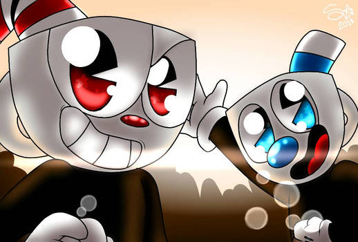 Cuphead and his pal mugman 