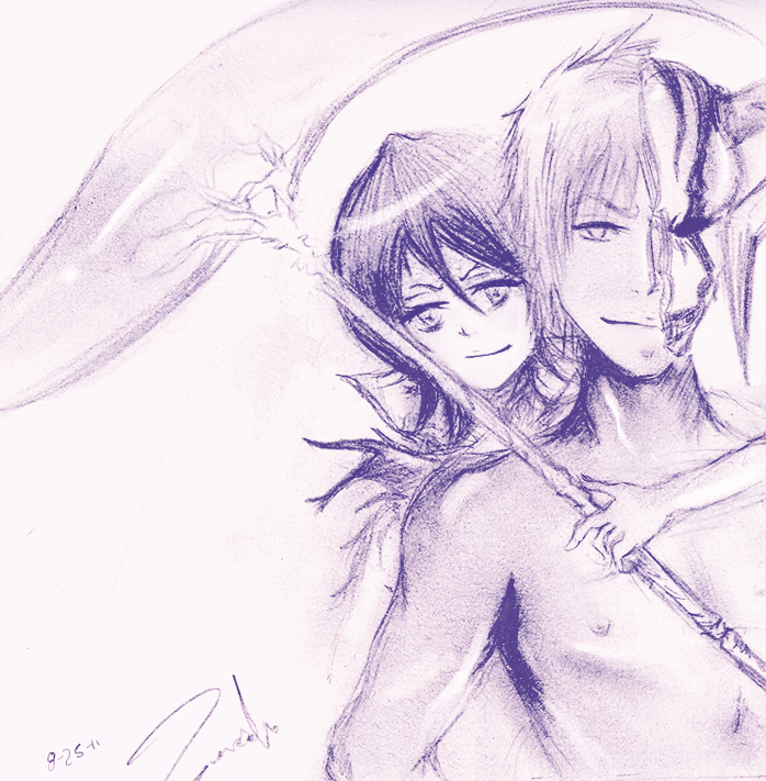 Hollow Ichigo x Dark Rukia