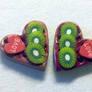 kiwi waffle earrings