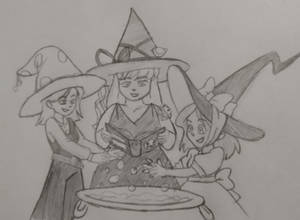 Halloween cooking coven sketch
