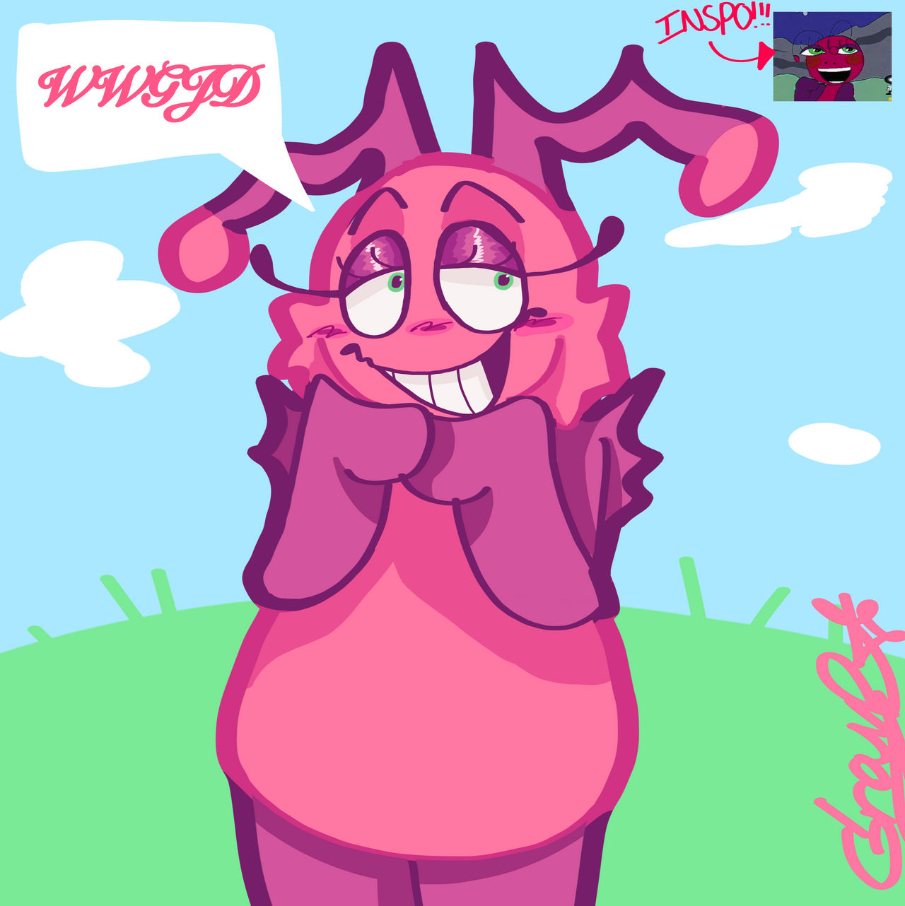 Inspo is from MischeifRushs fan made bugbo vid by Gnarp-arts on DeviantArt