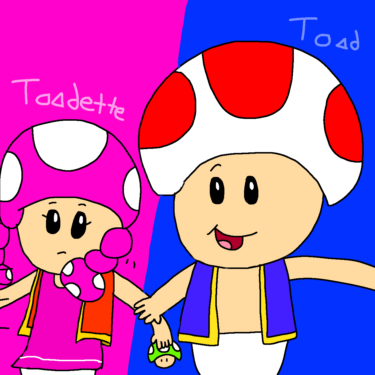 Toad with Toadette by JoeyHensonStudios on DeviantArt