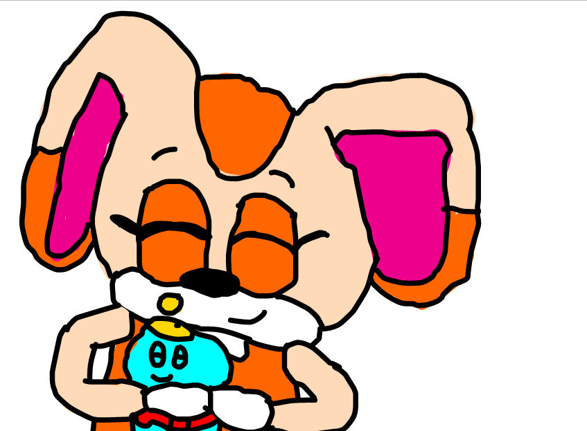 Cream the Rabbit hugging Cheese by JoeyHensonStudios on DeviantArt