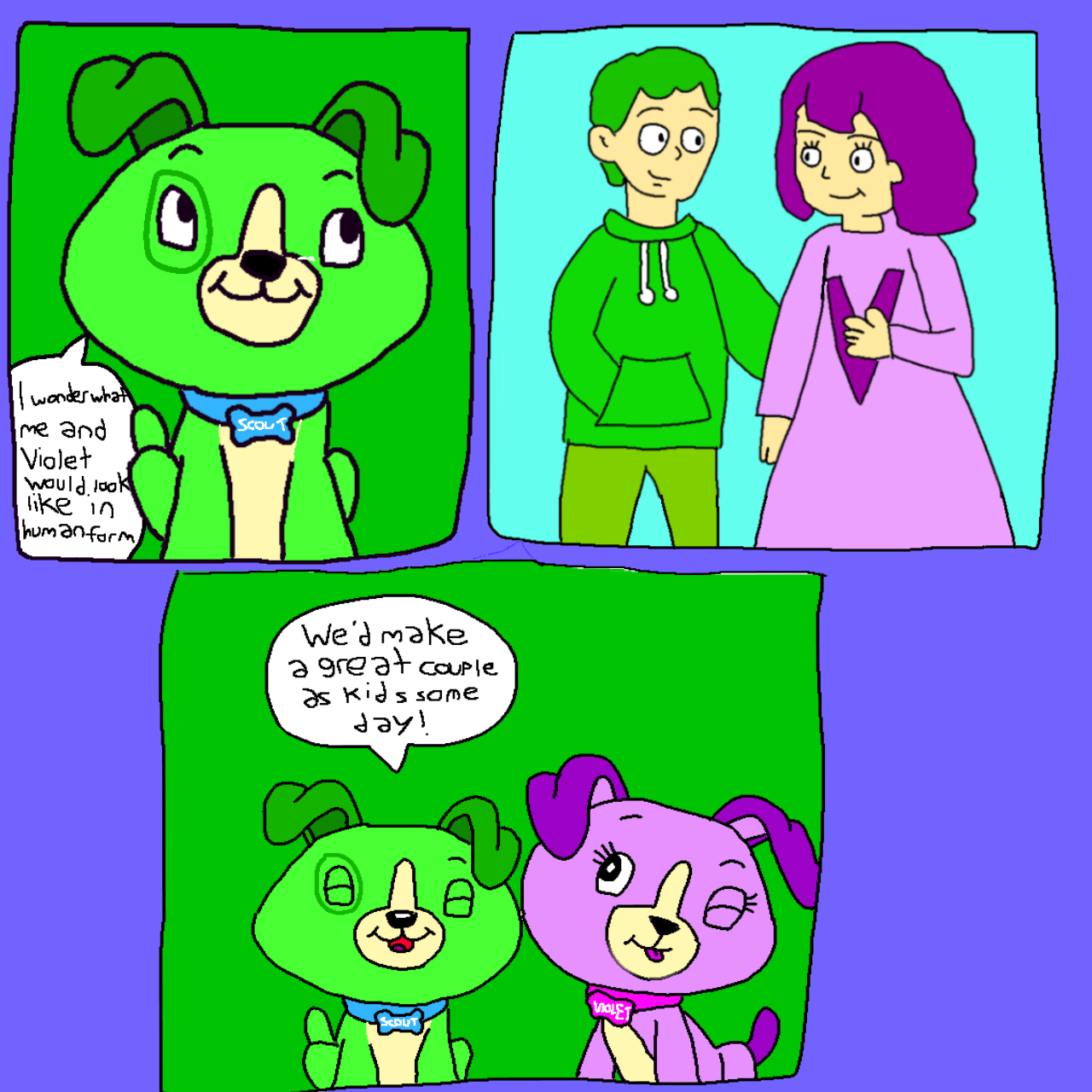 Violet Human if scout and violet were human by JoeyHensonStudios on DeviantArt
