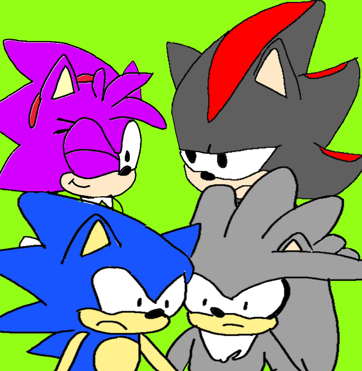 sonic the hedgehog, amy rose, shadow the hedgehog, and silver the