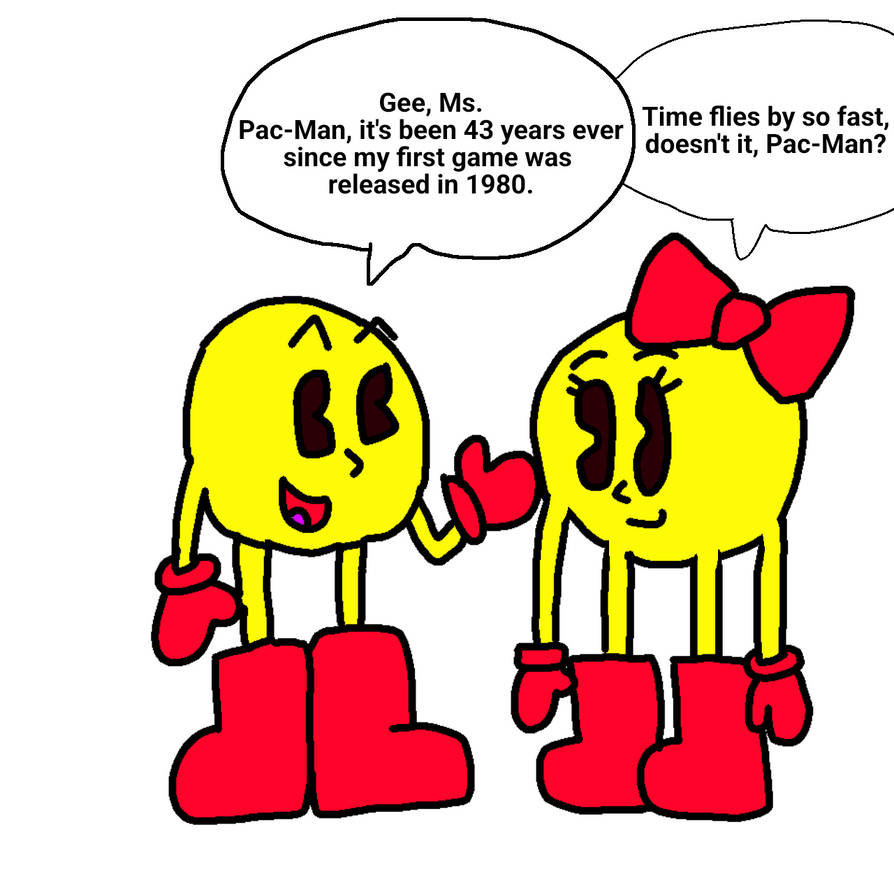 Pac-Man and Ms. Pac-Man chatting by JoeyHensonStudios on DeviantArt
