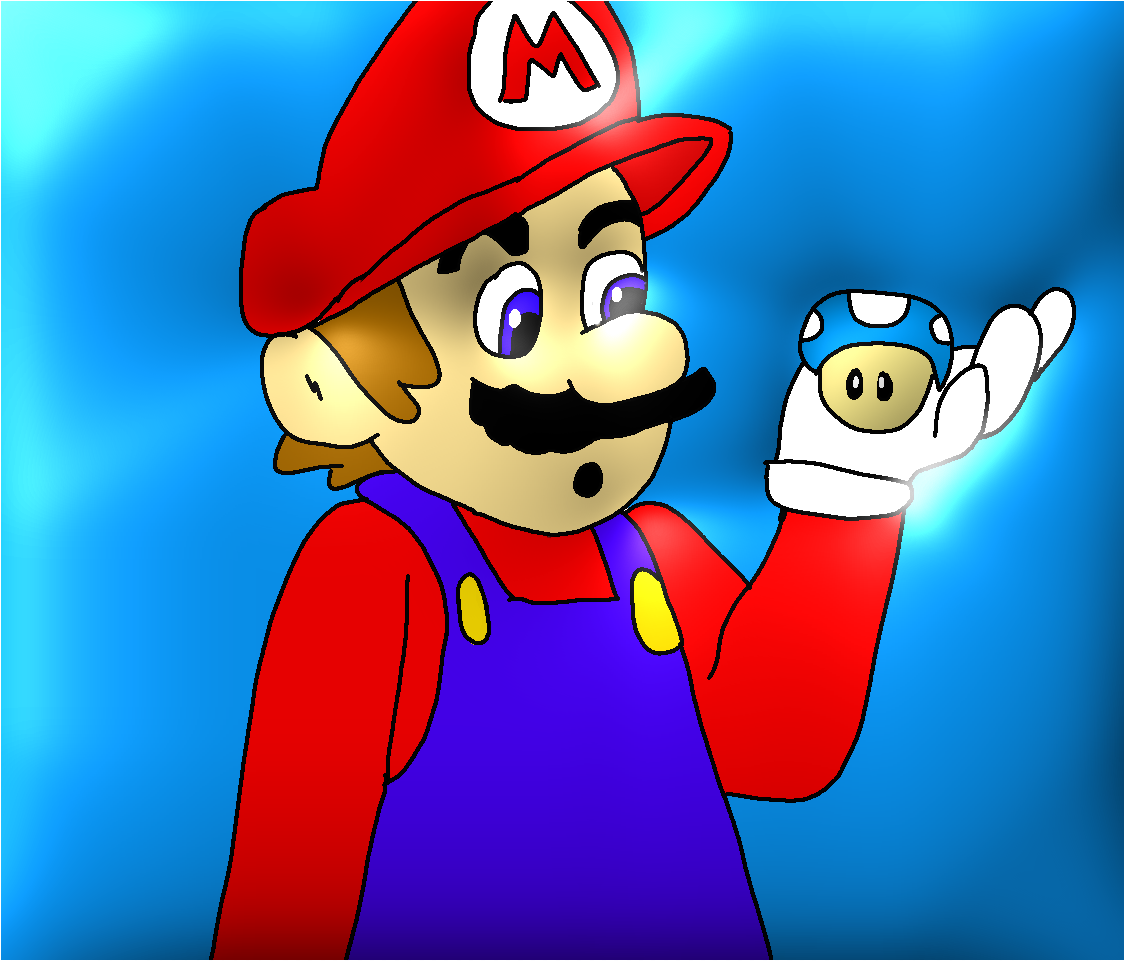 Mario with a mini mushroom by JoeyHensonStudios on DeviantArt