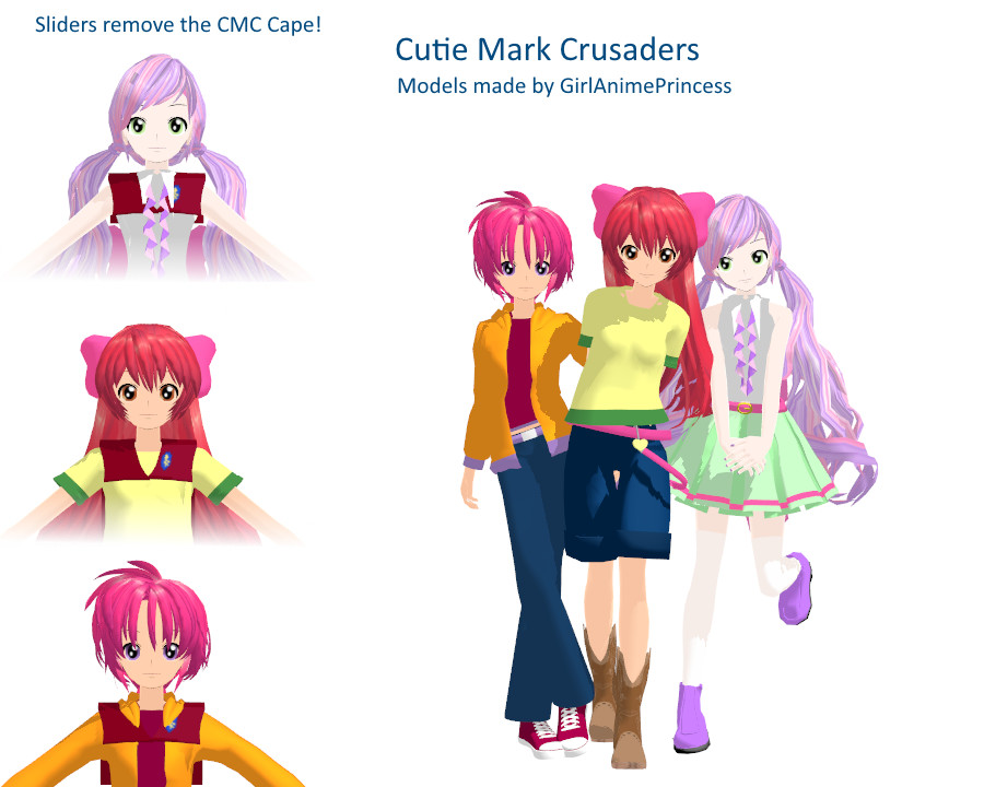 Mmd Model Pack Cutie Mark Crusaders MMD Model Pack by GirlAnimePrincess on DeviantArt