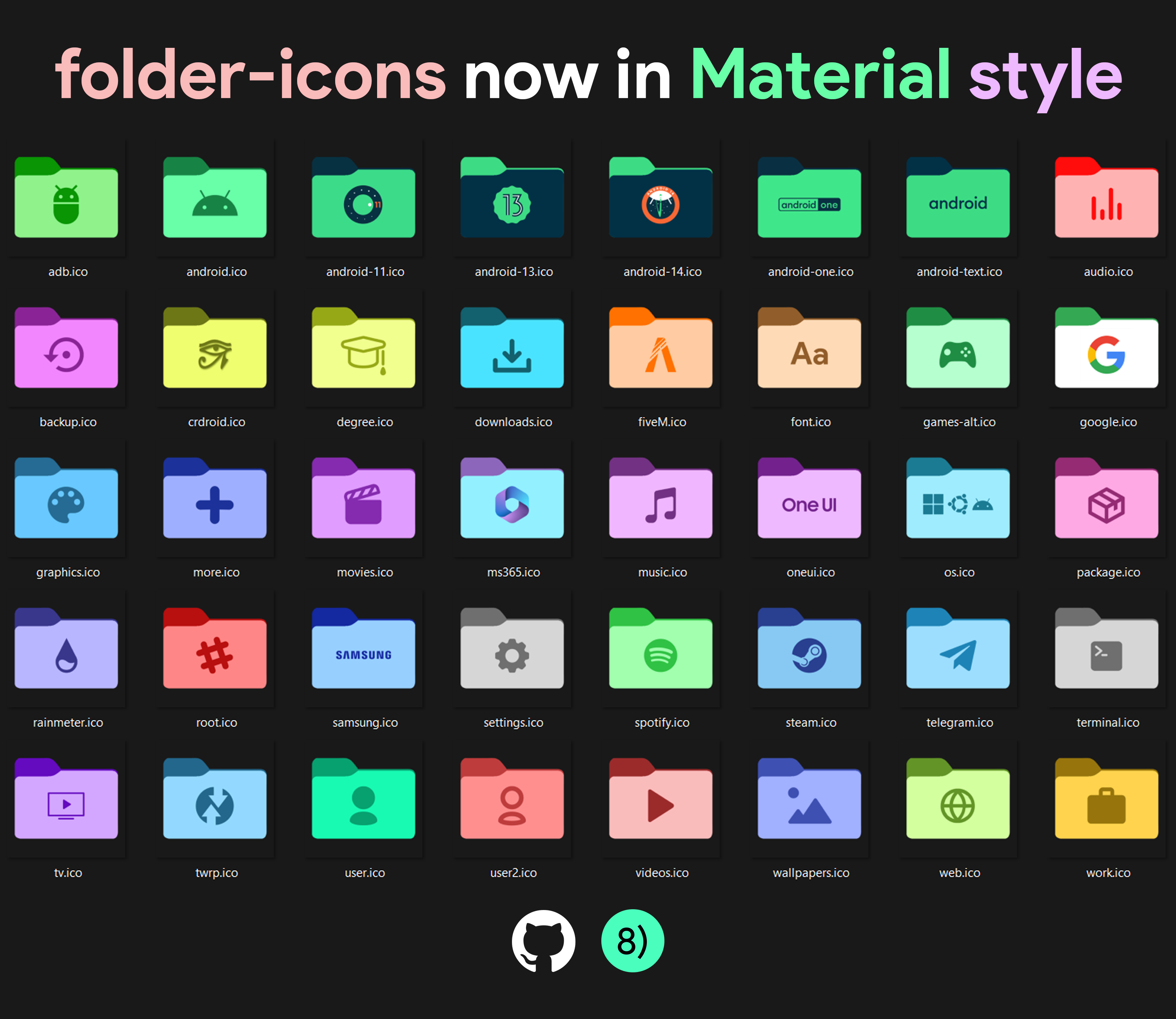 folder-icons now in material colors by 54M33R4 on DeviantArt