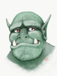 Head Study of an Orc Peon