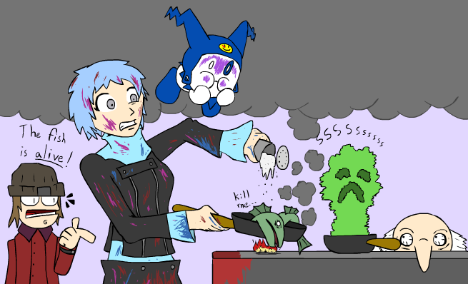 Cooking with Fuuka - Colored