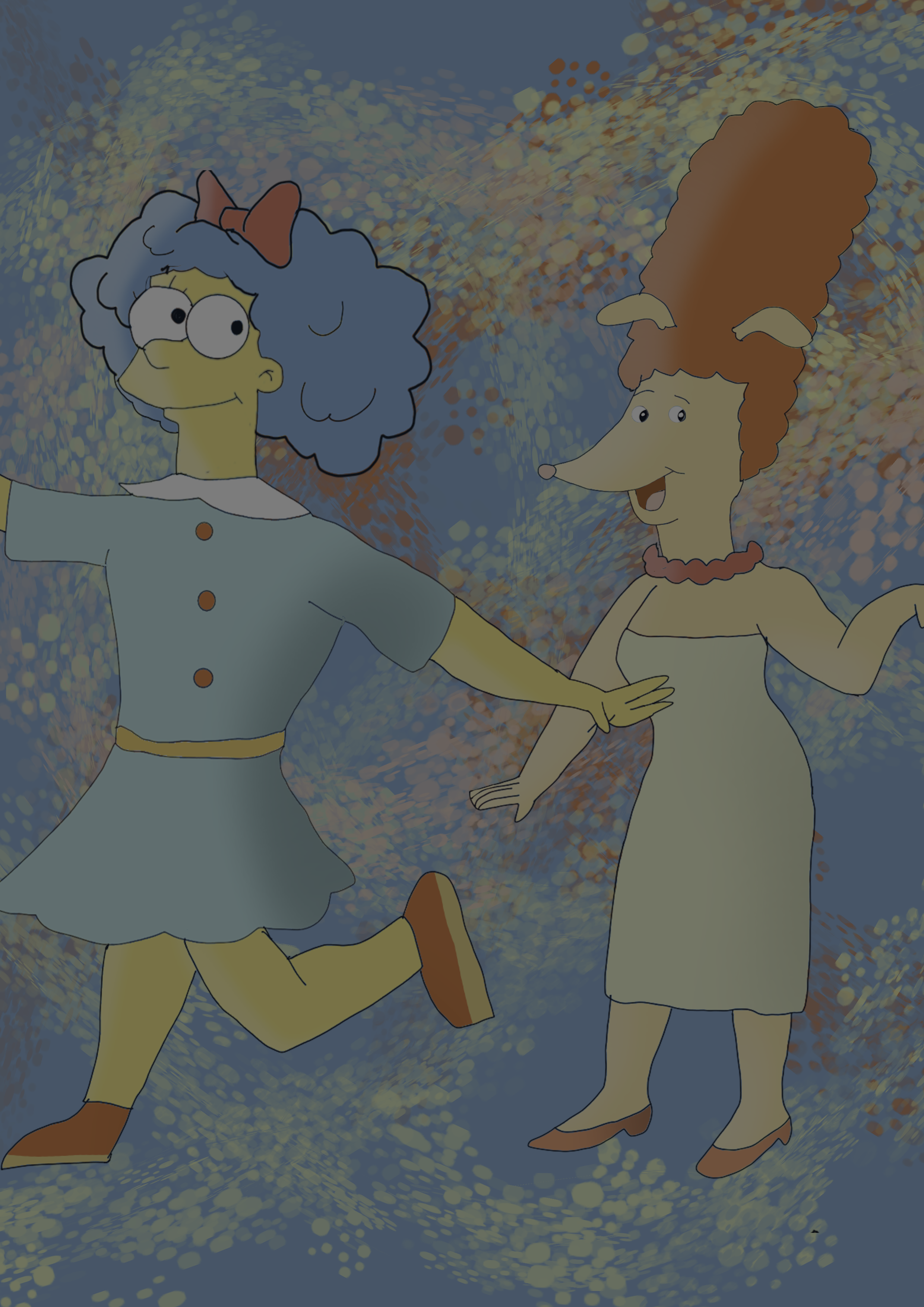 Marge and Prunella Swapped clothes