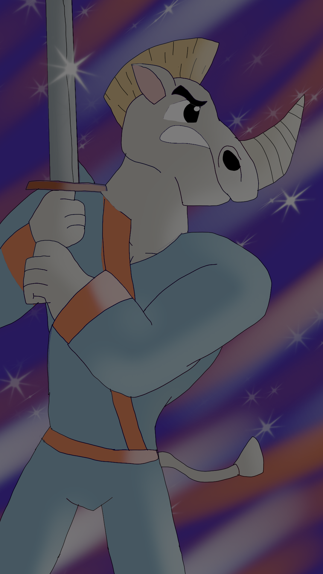 Cyrus Q. Hornbill - The Samurai Rhino