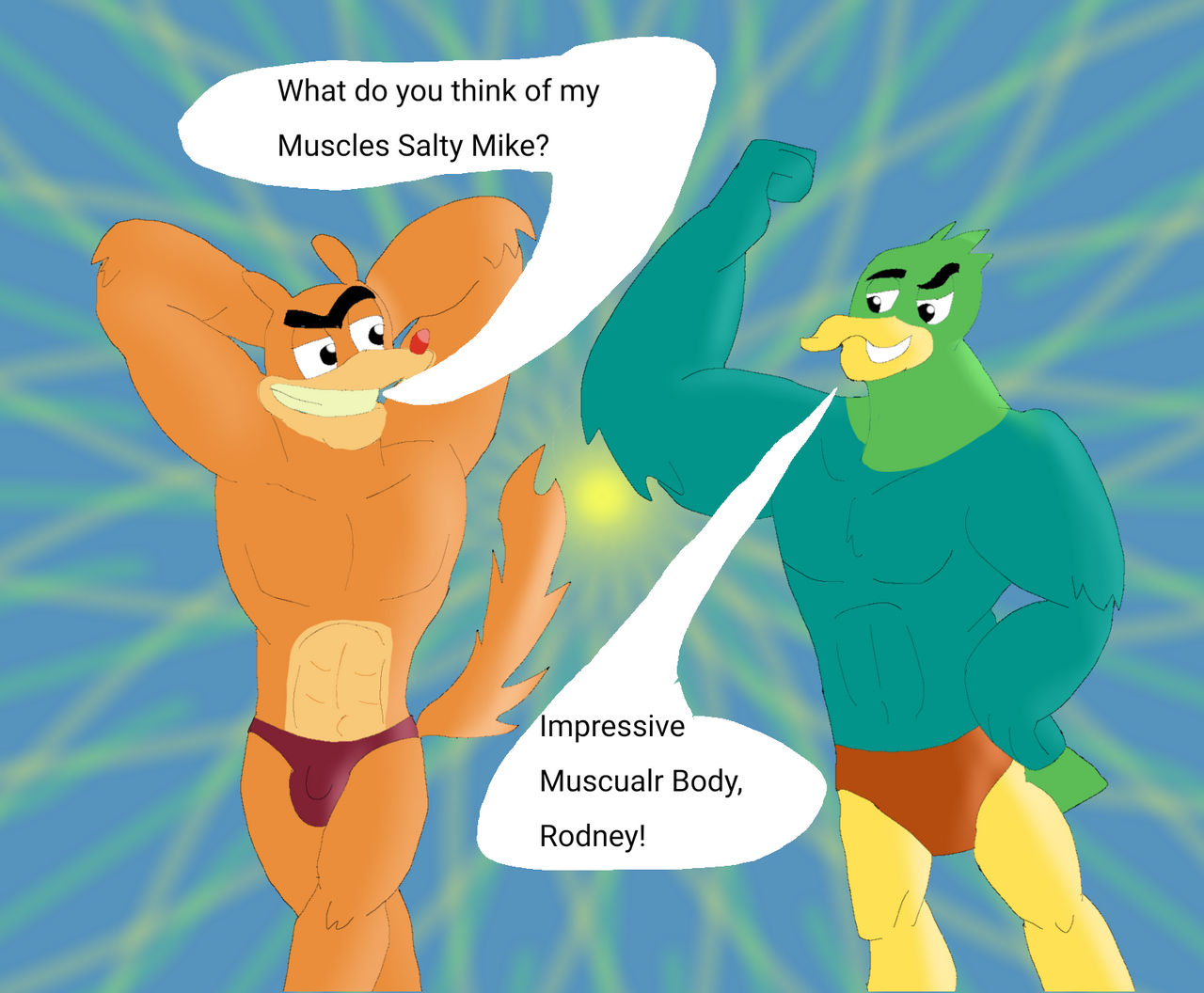 Salty mike and rodney does muscle flex-off