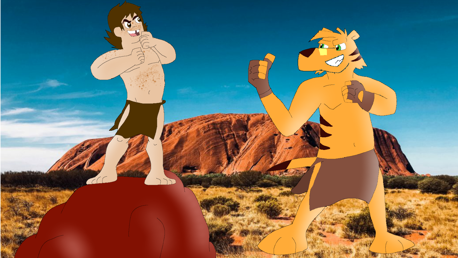 Casey and ty in the outback