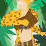 Tania as Sheena, queen of the jungle