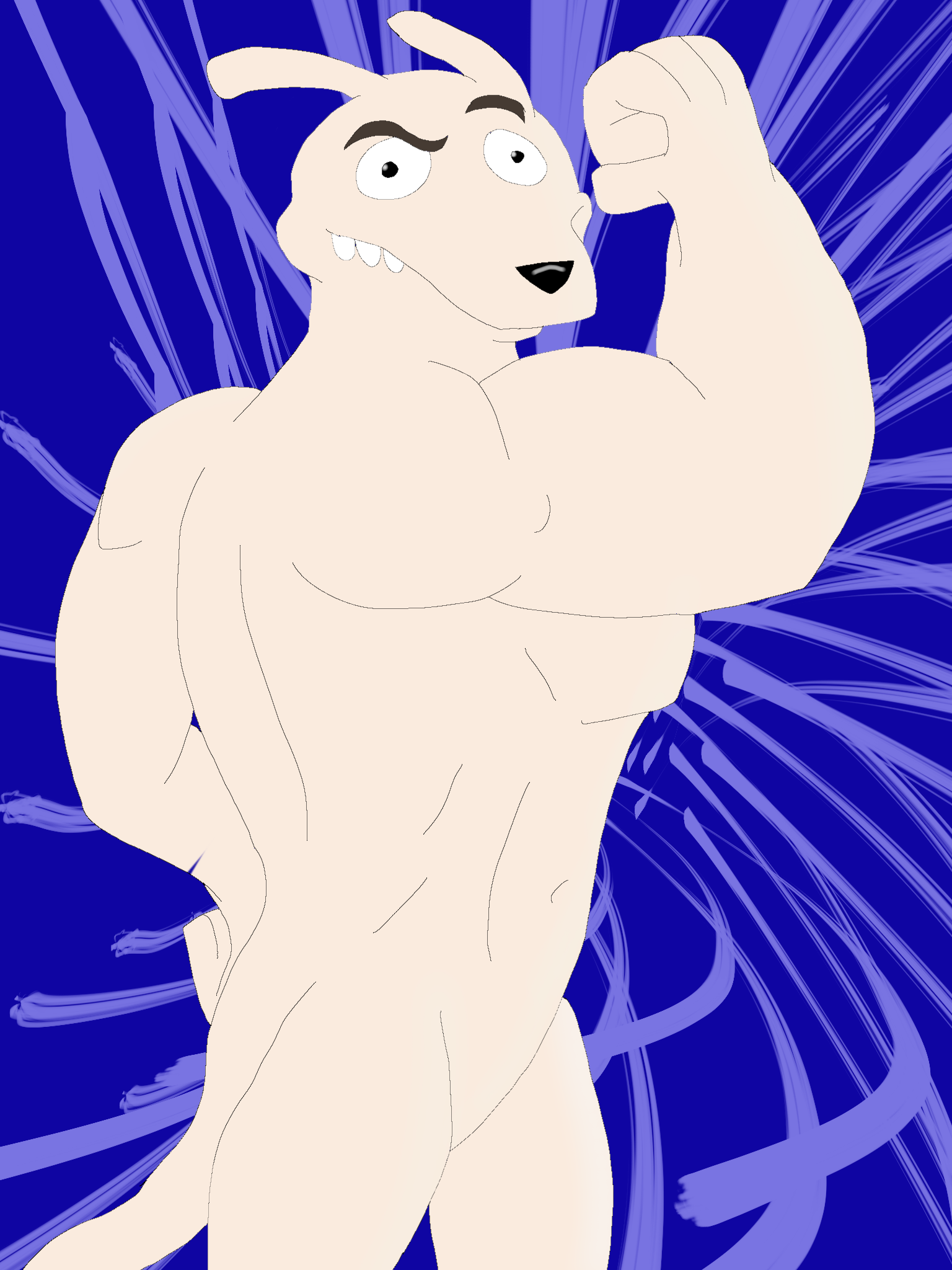 Rocko flexes muscles (30th anniversary)