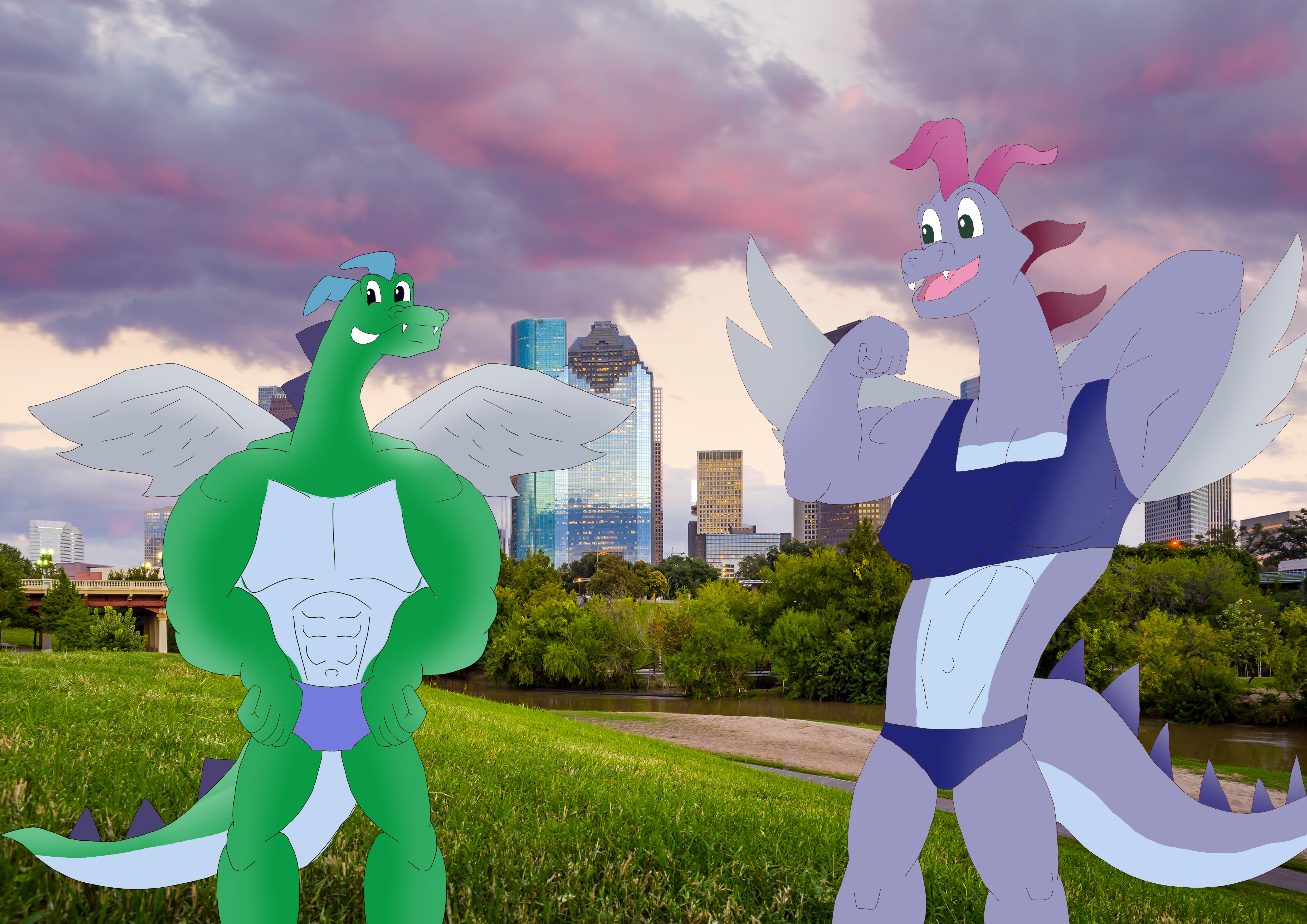 Zack and Wheezie Modeling at the City
