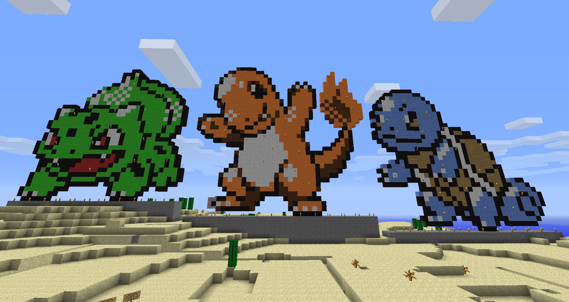 Minecraft - 3 Pokemons