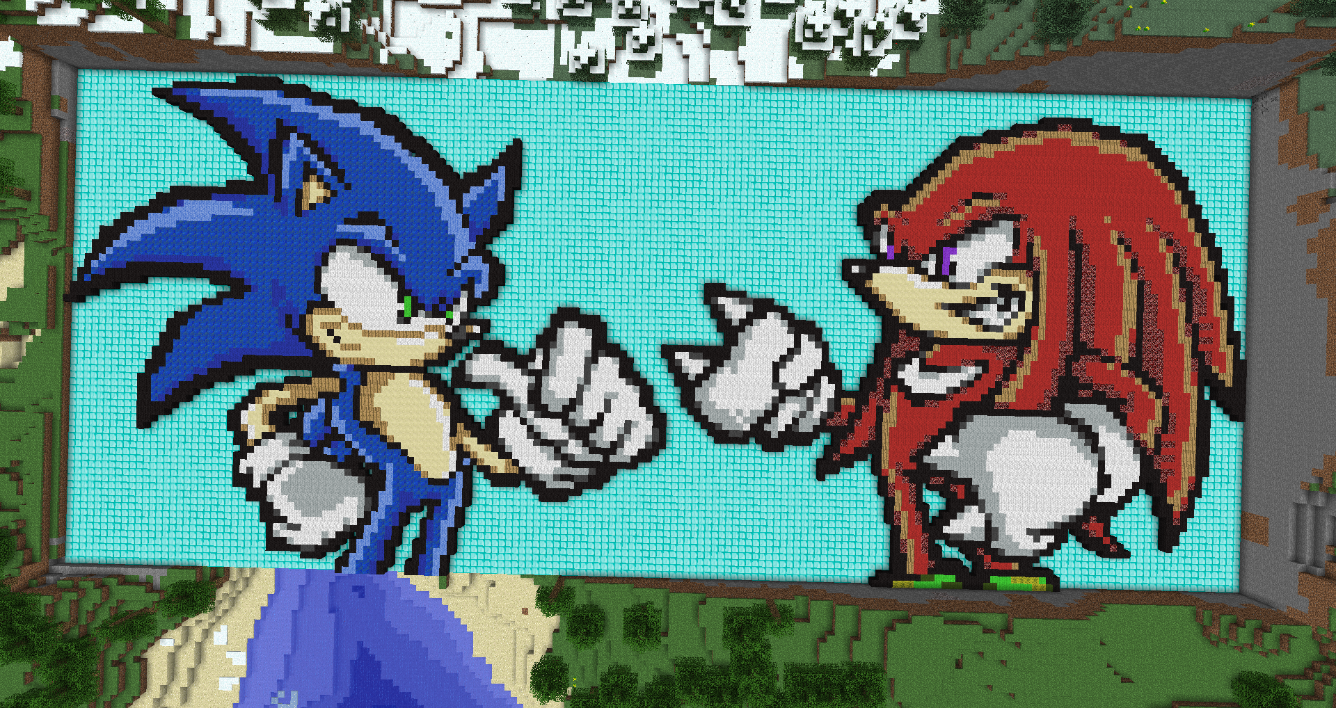 Minecraft Sonic And Knuckles By Luk01 On DeviantArt