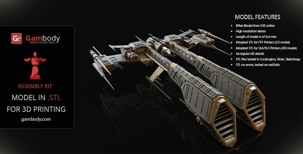 Eve Online Ships 3D Models - Rifter Ship by Gambody on DeviantArt