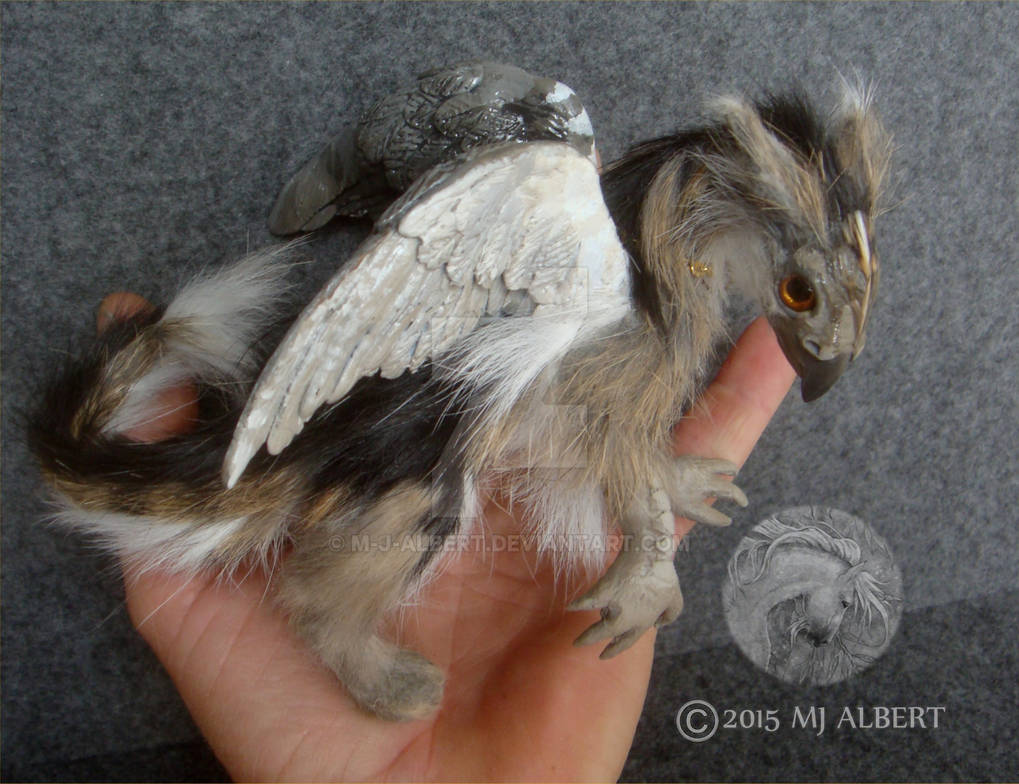 OOAK Furry Gryphon Sculpted Art Doll by M-J-Albert