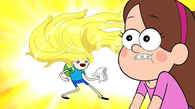 Mabel's reaction to Finn's golden hair