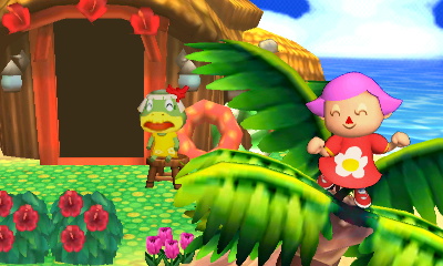 Girl Villager dancin' on a palm tree