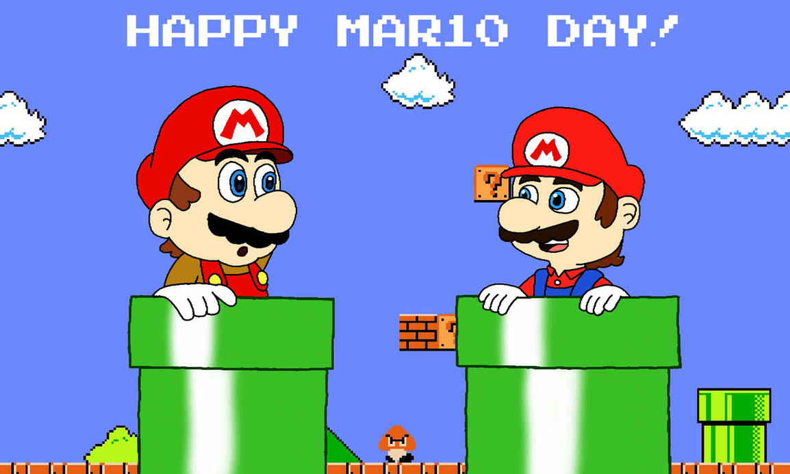 Mario meets... Mario!? (Classic variant) by rabbidlover01 on DeviantArt