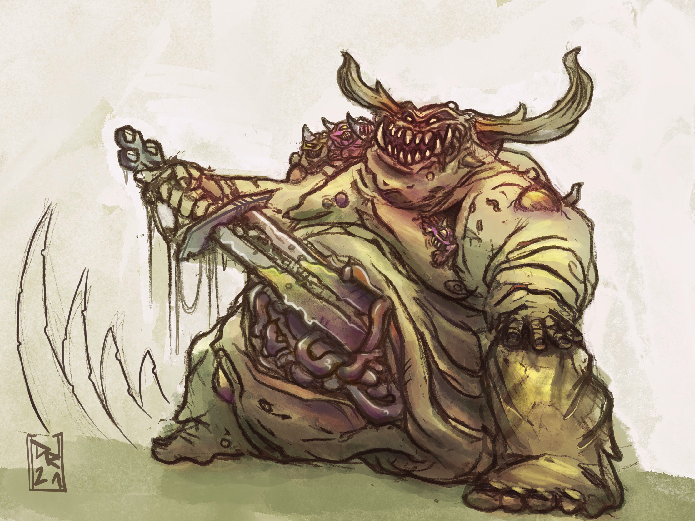 Great Unclean One - greater daemon of Nurgle by DamirDraws on DeviantArt