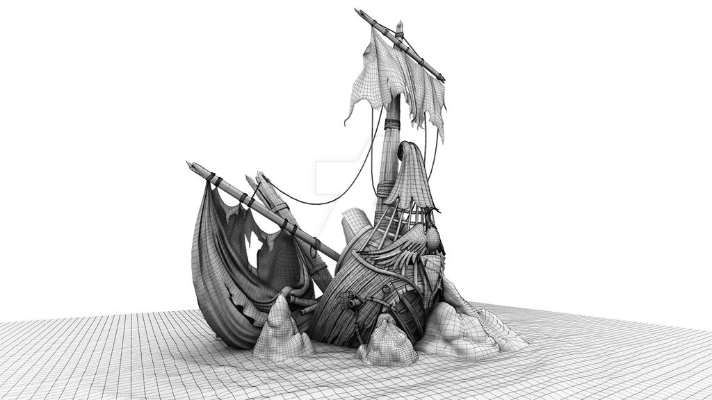 Ship Wireframe by ambareesh01 on DeviantArt