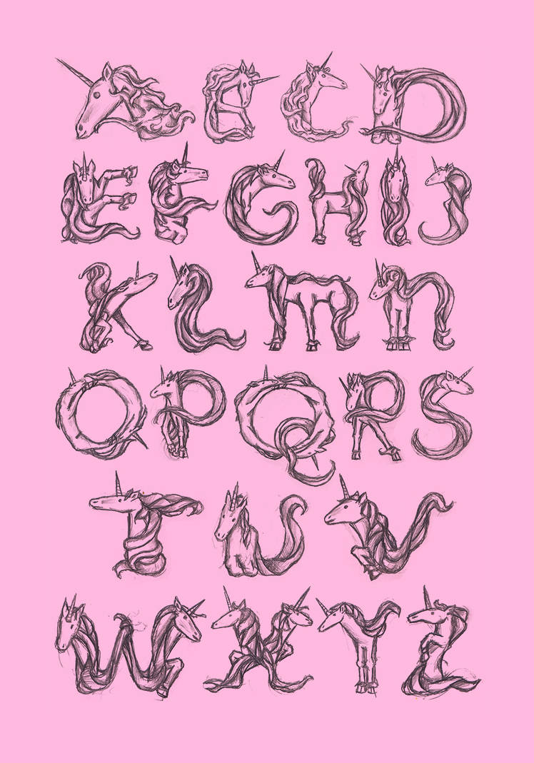 Type R Unicorn Unicorn Typface sketches by oranginas on DeviantArt