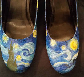 Vincent Van Gogh Starry Night Shoes 1st Try WIP