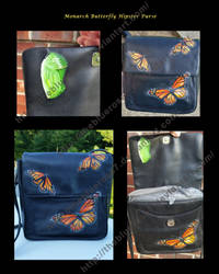 Monarch Butterfly Upcycled Hipster Purse