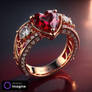 Ruby and diamonds heart ring 