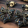 Gothic bow earrings 