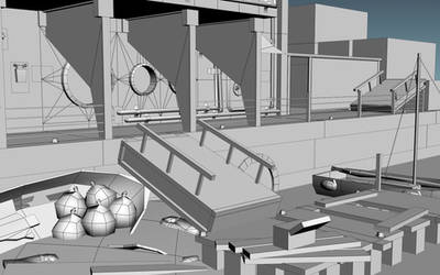 Dock Scene: Wireframe Shot