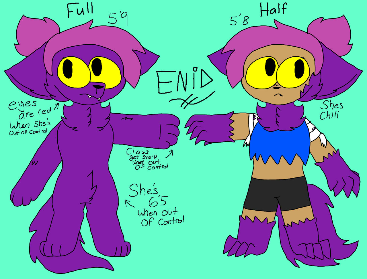 Werewolf Enid (ref sheet) by eevechue on DeviantArt
