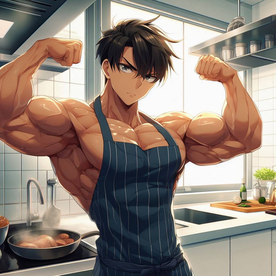 Handsome Anime Boy Flexing In The Kitchen By Soul 1235 On DeviantArt handsome-anime-boy-flexing-in-the-kitchen-by-soul-1235-on-deviantart
